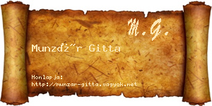 Munzár Gitta névjegykártya